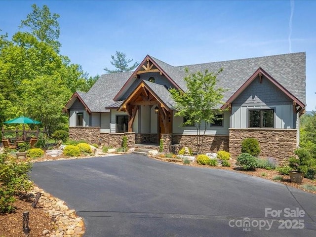 2054 Catawba Trl Unit 162, Nebo, NC 28761 - craftsman house with stone siding, board and batten siding, a shingled roof, and asphalt driveway
