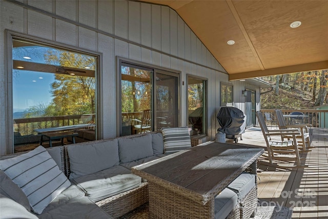 466 Hanging Rock Rd, Mars Hill, NC 28754 - deck with an outdoor living space and area for grilling
