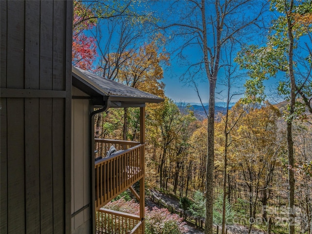 466 Hanging Rock Rd, Mars Hill, NC 28754 - wooden deck featuring a wooded view