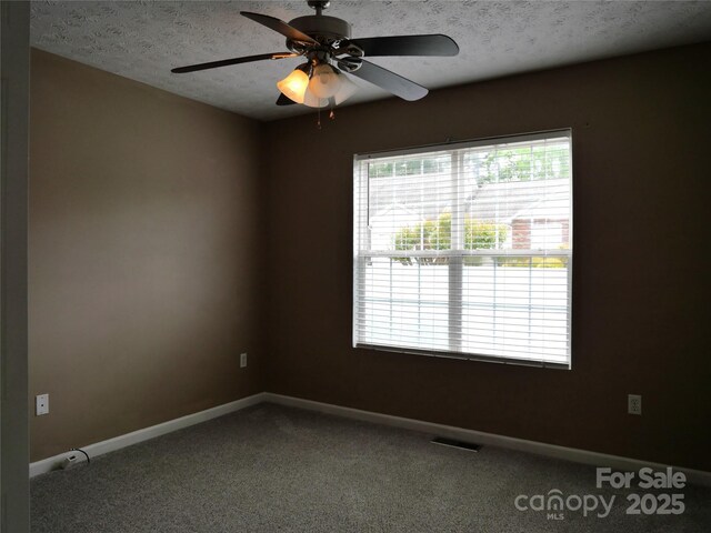 37 S Woodridge View Ct, Hendersonville, NC 28791 - spare room featuring a textured ceiling, baseboards, ceiling fan, and carpet