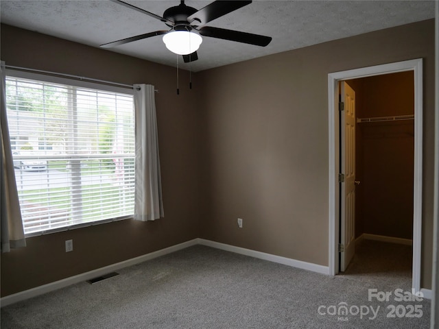 37 S Woodridge View Ct, Hendersonville, NC 28791 - unfurnished bedroom with multiple windows, a walk in closet, carpet floors, and a textured ceiling