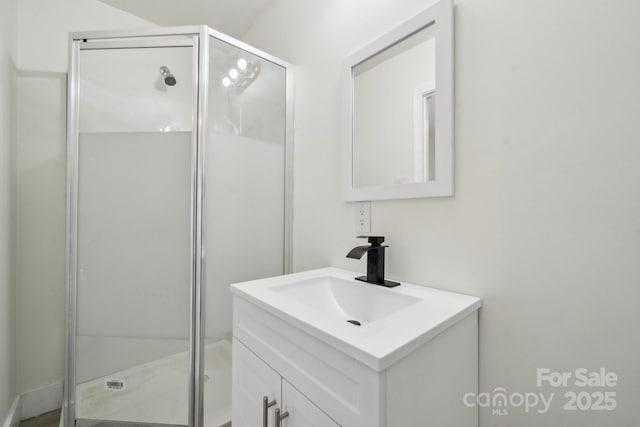 1417 W Monroe St, Salisbury, NC 28144 - bathroom featuring a shower stall and vanity
