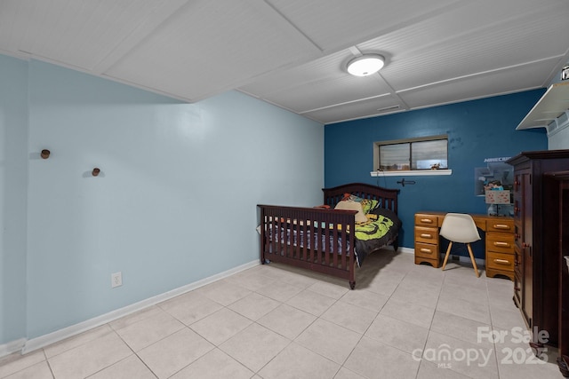 222 Riverview Ter, Clover, SC 29710 - tiled bedroom with baseboards, an office area, and a crib