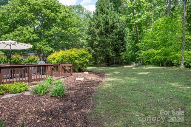 19 Lynnbrook Way, Columbus, NC 28722 - view of grassy yard with a wooden deck