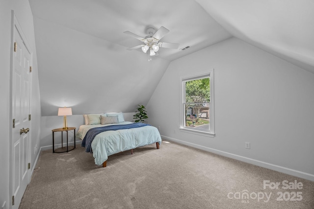 15831 Breton Brook St, Huntersville, NC 28078 - carpeted bedroom featuring lofted ceiling, baseboards, and ceiling fan