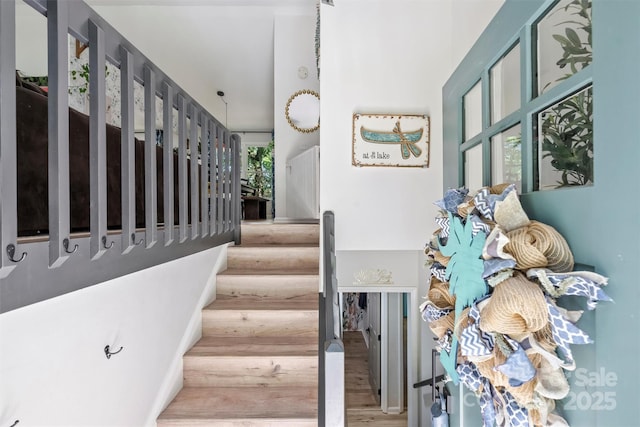 27037 Tidal Way, Tega Cay, SC 29708 - stairway with wood finished floors and a high ceiling