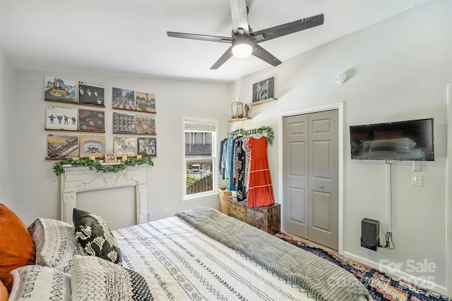 27037 Tidal Way, Tega Cay, SC 29708 - bedroom with a ceiling fan and a closet
