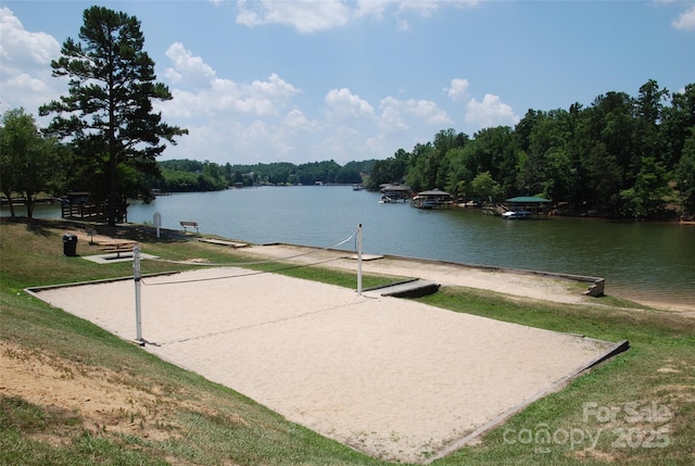 27037 Tidal Way, Tega Cay, SC 29708 - view of property's community with a water view, volleyball court, and a wooded view