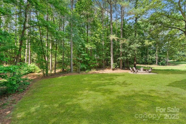 104 Whiterock Dr, Mount Holly, NC 28120 - view of grassy yard with a fire pit