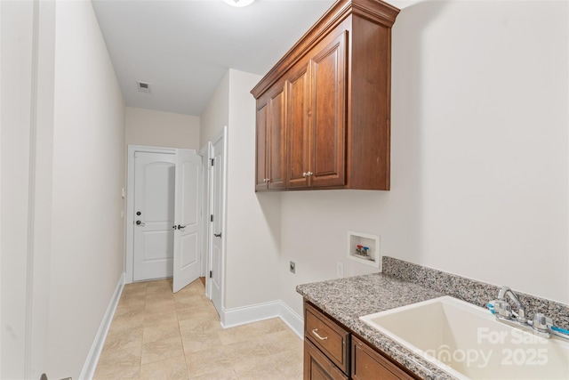 104 Whiterock Dr, Mount Holly, NC 28120 - washroom featuring electric dryer hookup, baseboards, cabinet space, and hookup for a washing machine