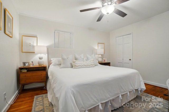 4647 General Pershing Dr, Charlotte, NC 28209 - bedroom with a closet, wood finished floors, and baseboards