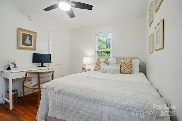 4647 General Pershing Dr, Charlotte, NC 28209 - bedroom with wood finished floors and ceiling fan