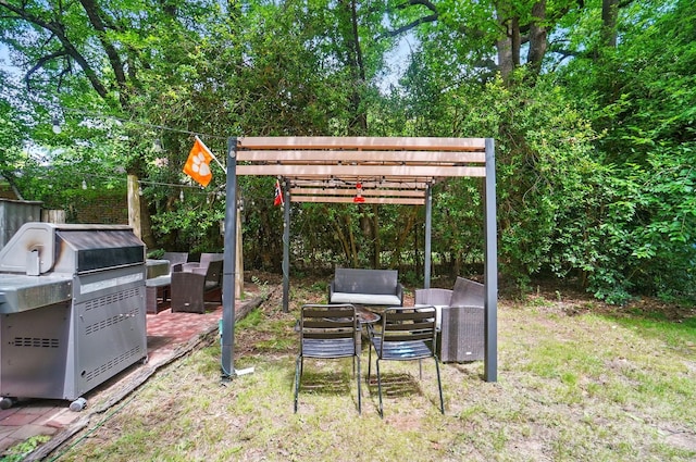 4647 General Pershing Dr, Charlotte, NC 28209 - view of yard featuring a pergola and a patio area