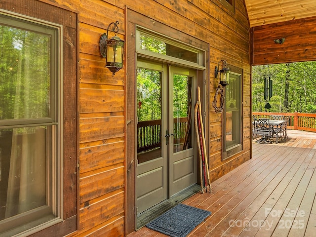 917 Otter Mountain Rd, Topton, NC 28781 - entrance to property featuring outdoor dining space and french doors