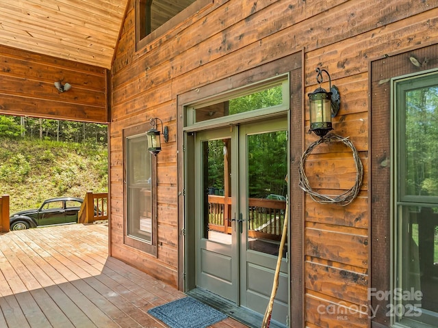 917 Otter Mountain Rd, Topton, NC 28781 - view of exterior entry featuring french doors and a deck