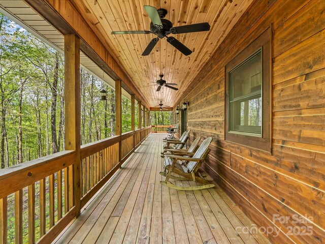 917 Otter Mountain Rd, Topton, NC 28781 - wooden terrace with ceiling fan