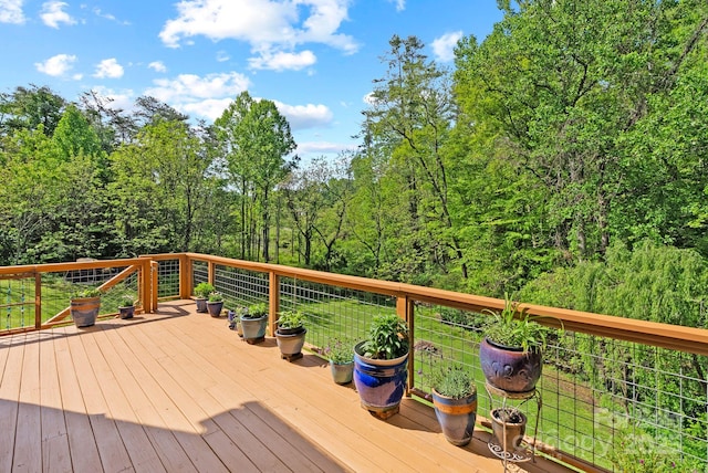 50 Pinerose Dr, Weaverville, NC 28787 - wooden deck with a view of trees