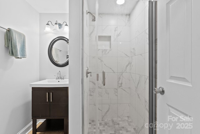 50 Pinerose Dr, Weaverville, NC 28787 - bathroom with a stall shower and vanity