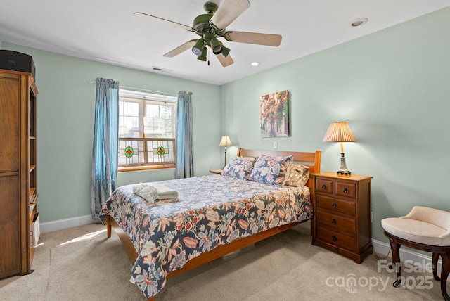 50 Pinerose Dr, Weaverville, NC 28787 - carpeted bedroom with baseboards, a ceiling fan, and recessed lighting