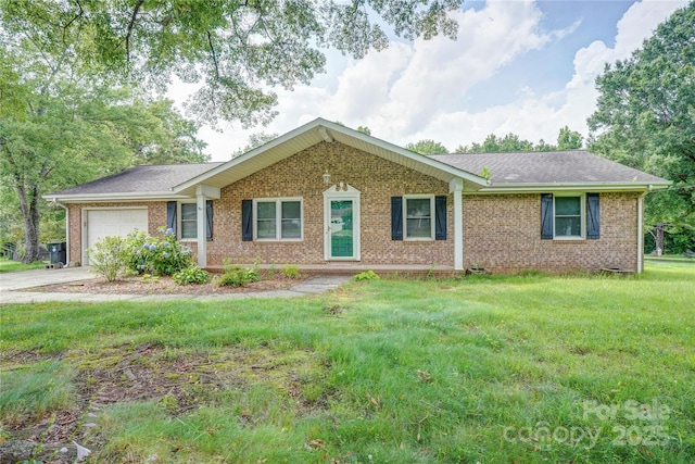 6573 Weldon Cir NW Unit 22, Concord, NC 28027 - ranch-style home with an attached garage, brick siding, a front yard, and concrete driveway