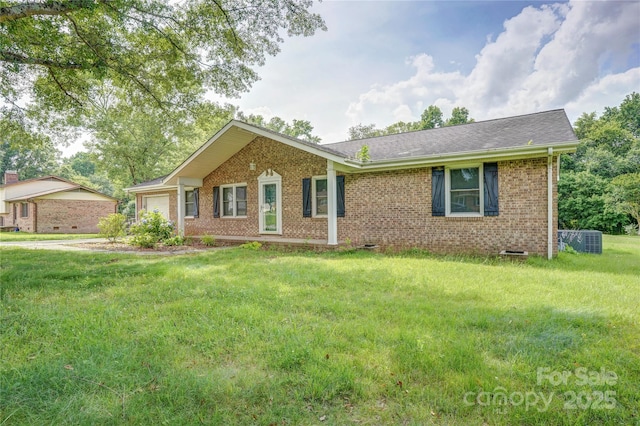 6573 Weldon Cir NW Unit 22, Concord, NC 28027 - ranch-style home featuring brick siding, an attached garage, a front yard, and roof with shingles