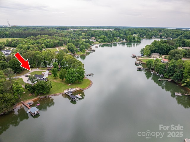 drone / aerial view of a large body of water
