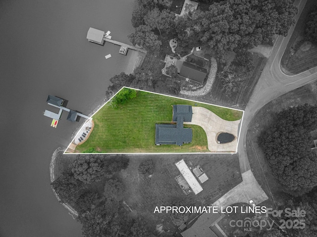 aerial view of property's location with property parcel outlined