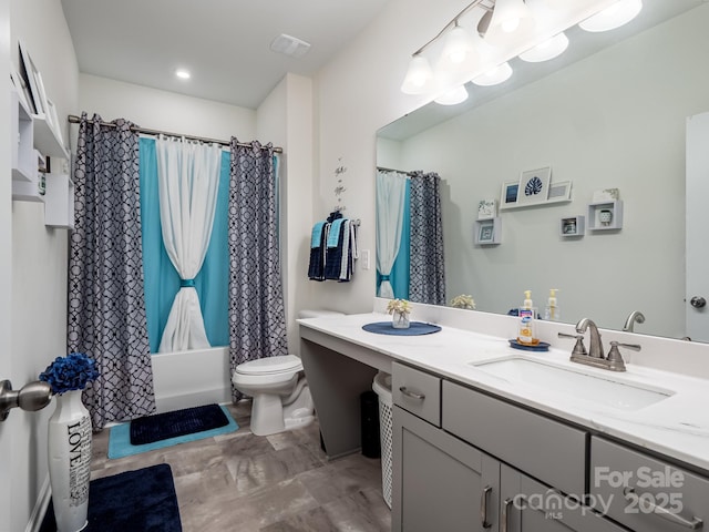 6381 Trinity Crossing Cir, Kannapolis, NC 28081 - full bathroom featuring shower / bath combo, toilet, and vanity