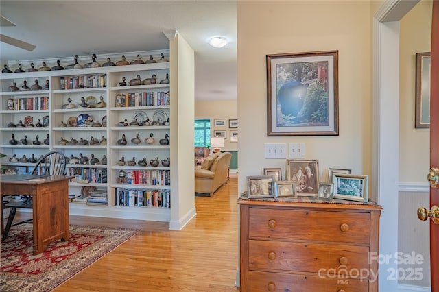 hallway featuring light wood-style floors