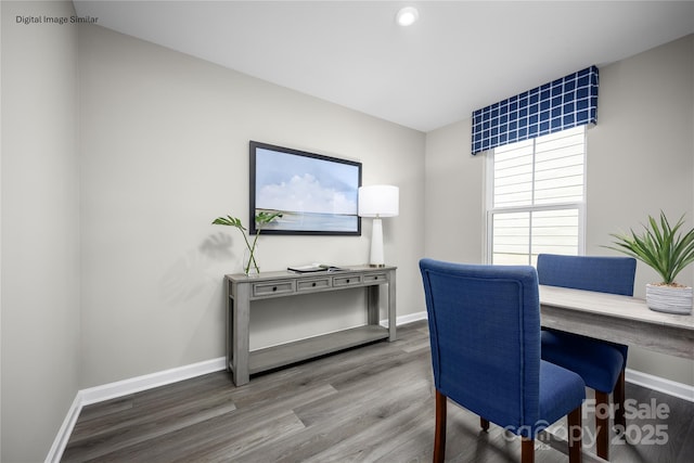 102 Rose Ln Unit 1437, Pageland, SC 29728 - office area with baseboards, wood finished floors, and recessed lighting