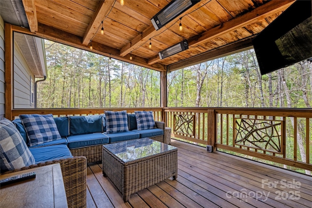deck featuring an outdoor hangout area
