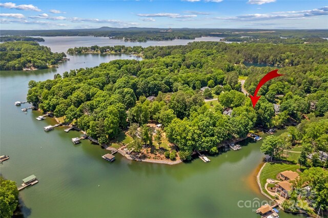 141 Ridge Top Rd, Mooresville, NC 28117 - aerial view of a heavily wooded area and a nearby body of water