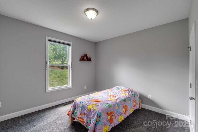 bedroom featuring baseboards and carpet