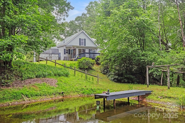 10 Kettle Creek Ln, Brevard, NC 28712 - rear view of property with a deck with water view