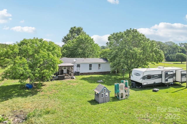 4122 Canal Rd, Marshville, NC 28103 - view of grassy yard with a gazebo and central air condition unit