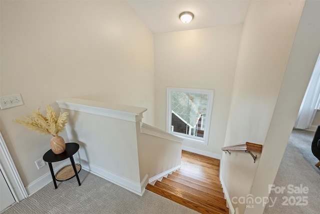 staircase with baseboards