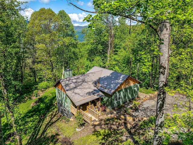 1846 Utah Mountain Rd, Waynesville, NC 28785 - aerial view of property and surrounding area with a heavily wooded area