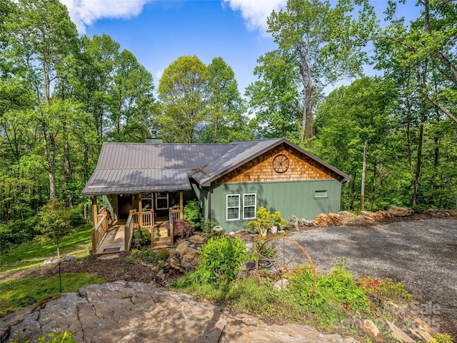1846 Utah Mountain Rd, Waynesville, NC 28785 - view of front of property with covered porch and metal roof