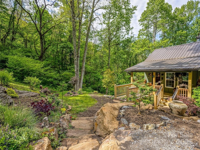 1846 Utah Mountain Rd, Waynesville, NC 28785 - view of yard featuring covered porch and a forest view
