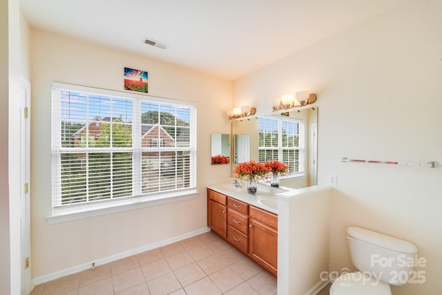 6227 Castlecove Rd, Charlotte, NC 28278 - bathroom with double vanity and tile patterned floors