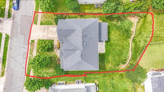 6227 Castlecove Rd, Charlotte, NC 28278 - aerial view of property's location with property boundaries highlighted