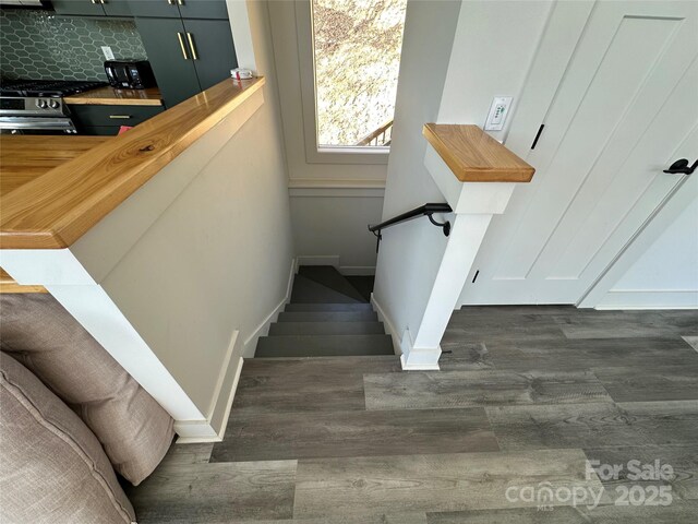 3149 Winter Hawk Ln, Lenoir, NC 28645 - stairway featuring wood finished floors and baseboards