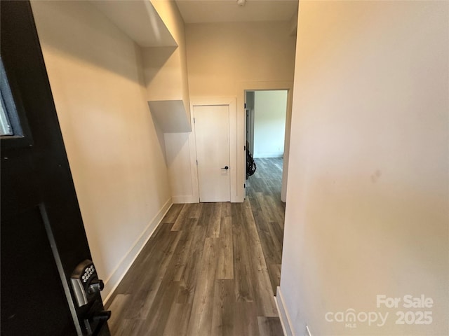 3149 Winter Hawk Ln, Lenoir, NC 28645 - hall with dark wood-type flooring and baseboards
