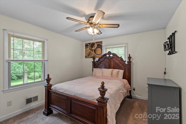 603 Sunnybrook Dr, Monroe, NC 28110 - bedroom with baseboards, carpet, and ceiling fan