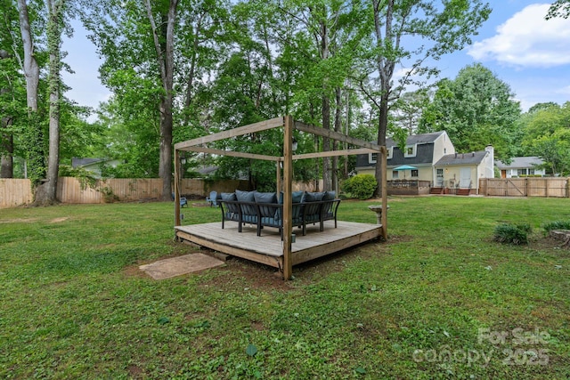 1014 Vandalia Dr, Charlotte, NC 28212 - view of yard with an outdoor hangout area and a deck