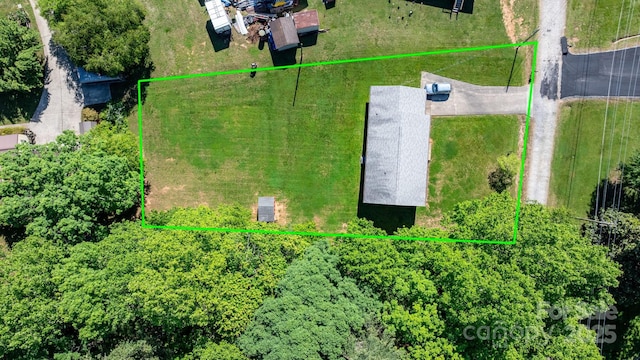 aerial view of property's location featuring property parcel outlined