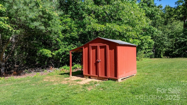 view of shed