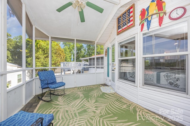 125 Maple St, New London, NC 28127 - sunroom / solarium with a ceiling fan