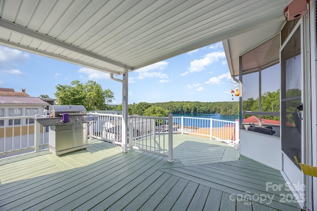 125 Maple St, New London, NC 28127 - wooden terrace with a water view