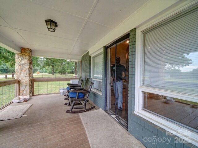 deck with a porch